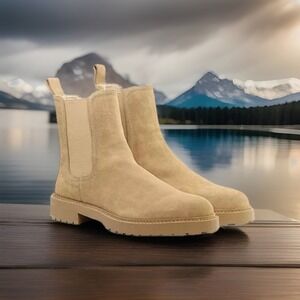 NIB SAINT MORTA Men Leather Sz US 12‎ EU 46 Chunky Chelsea Boot Taupe Dust Bags